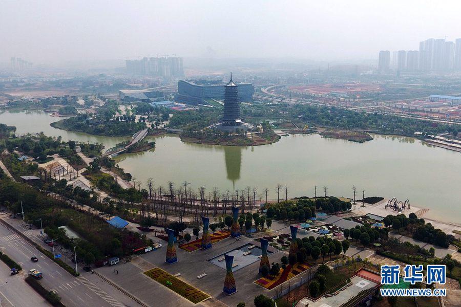 航拍广西南宁五象新区