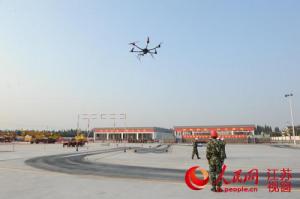 武警水电部队大比武在常州举行 无人机"监考"