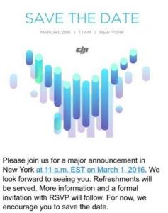 传大疆3月1日将推出精灵四代无人机