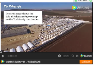 无人机航拍叙土边境：帐篷成数万难民临时安置点