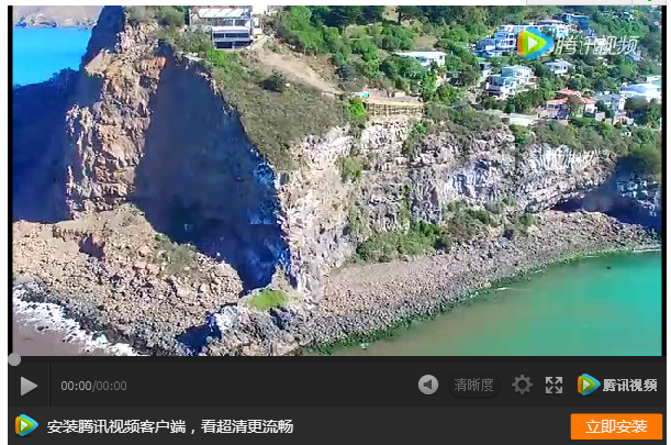 无人机镜头：克赖斯特彻奇地震后的沿海地区