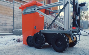 这台由无人机控制的机器人可自动清空垃圾桶