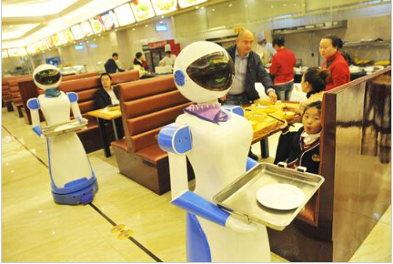 宁波一餐厅现机器人“服务员” 会说40句基本用语