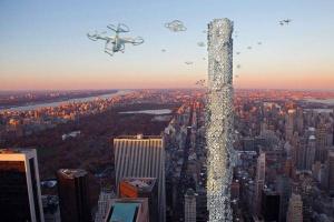 美大学生大胆创想 423米大楼作物流无人机停机场