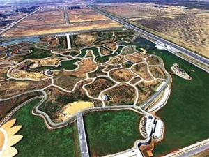 无人机镜头下的银川滨河