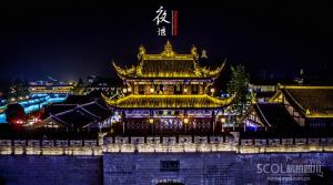 美爆！航拍夜色下的魅惑都江堰