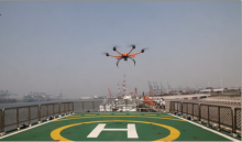 东疆海事局首次运用无人机进行海陆空 三位一体立体巡航