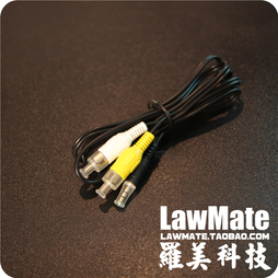 lawmate罗美科技无线接收机音视频输出输入接头AV莲花头转3.5插孔