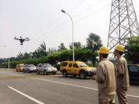 城西公司“90后”操控无人机 “加盟”津城电力高温一线