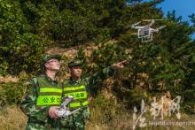 大连边防支队首次使用无人机巡山护鸟