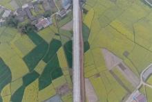 无人机鸟瞰西成客专四川段，春光无限！