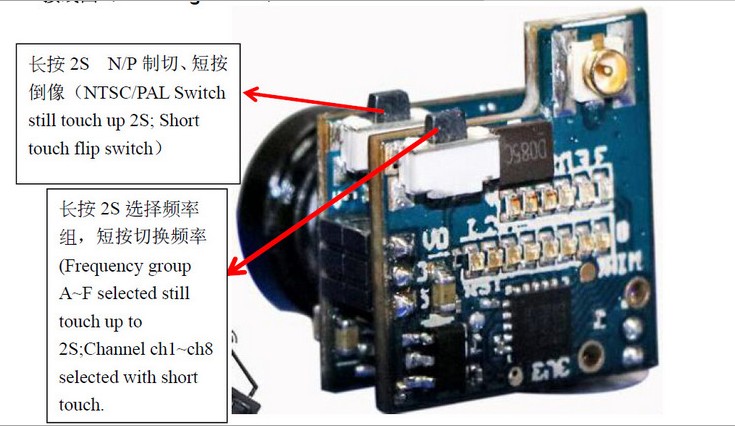 FPV穿越航拍图传空心杯超小体积48CH 5.8G 25MW 摄像头一体发射机