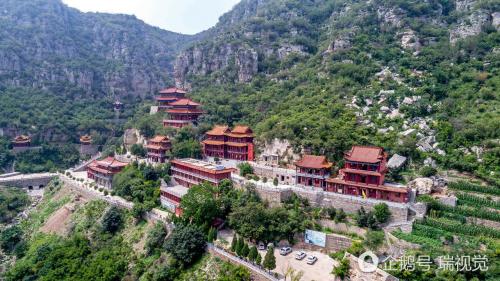 无人机航拍中国七大悬空寺之一：河南淇县朝阳寺