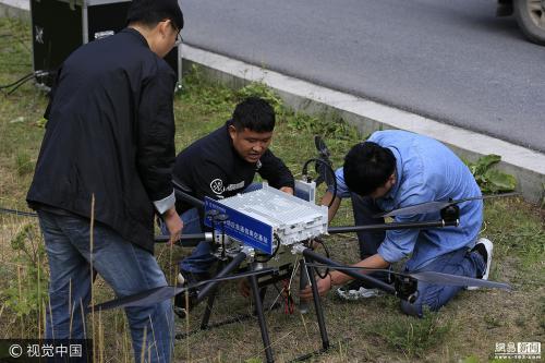 震区无人机信号基站首飞 可覆盖50公里