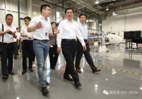 天津市委常委、滨海新区区委书记张玉卓一行考察一飞智控总部
