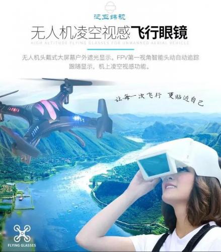 高分辨率头动追踪无人机手机头盔显在深圳问世