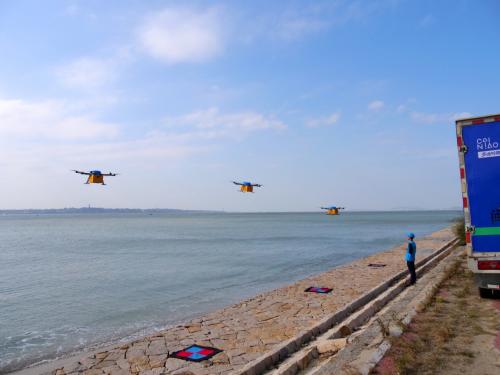 菜鸟完成全国首次无人机群跨海快递： 9分钟飞5公里