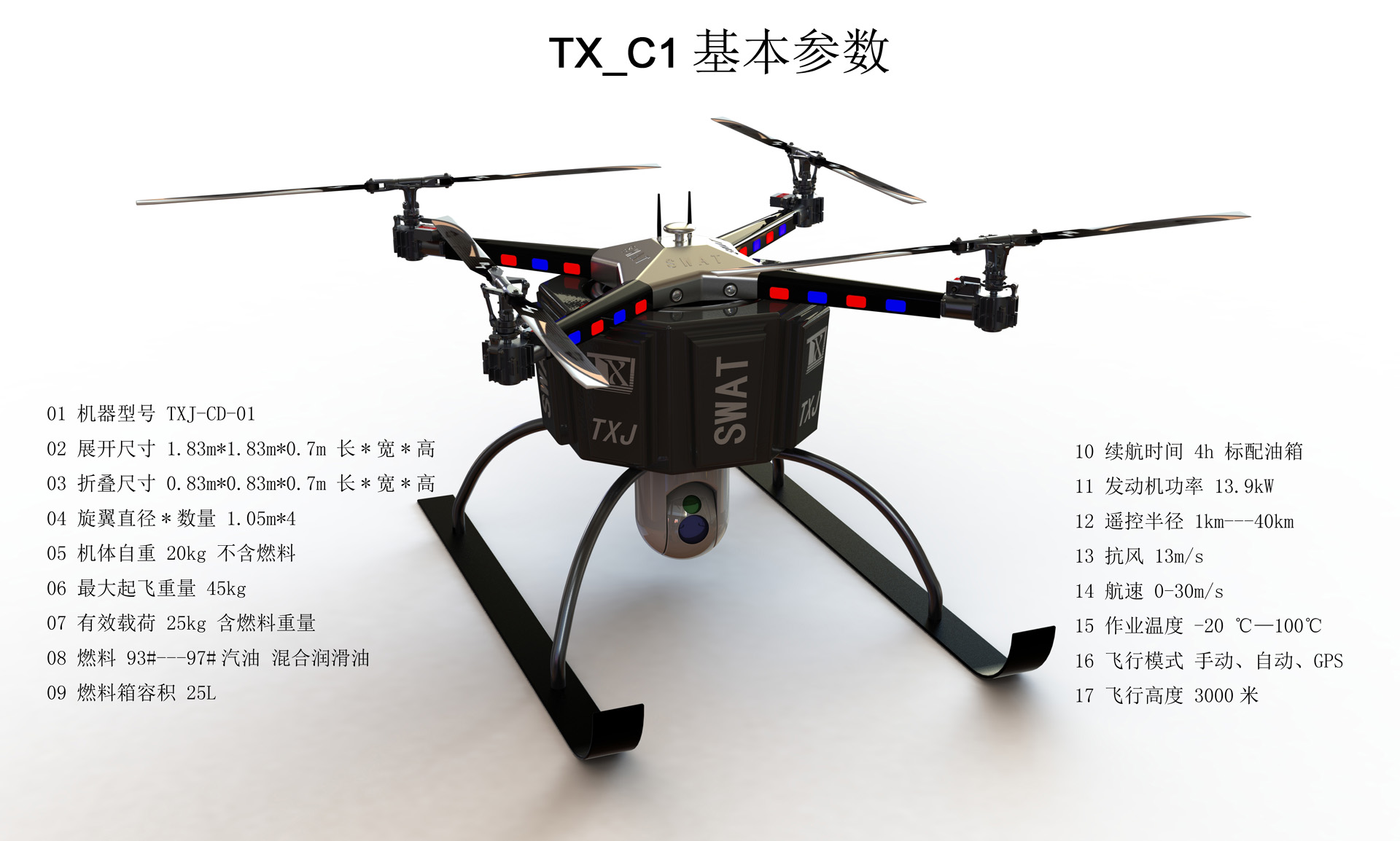 国飞通用航空 黑旋风TX_C1警用无人机