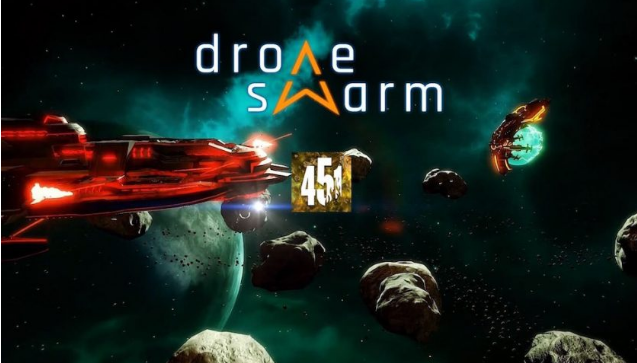 无人机群在451媒体上飞行