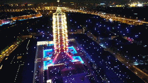 昨晚，400台无人机在大报恩寺遗址博物馆上空上演灯光秀！