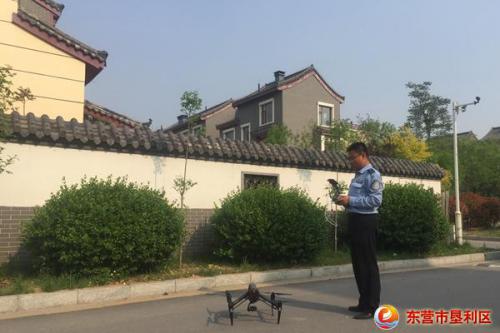 垦利区第一台违建巡查无人机试飞成功 正式上岗