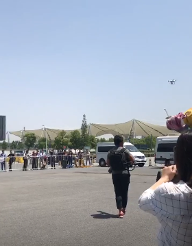 海康威视反无人机枪演示 