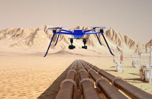 西北油田无人机守护千里管线
