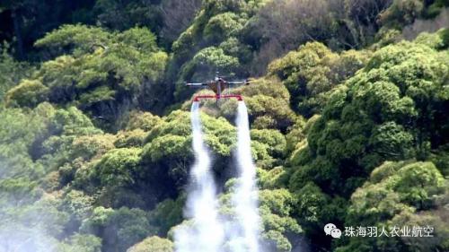 羽人喷粉无人机防治森林害虫显身手