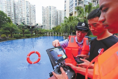 台州：无人机用于落水施救