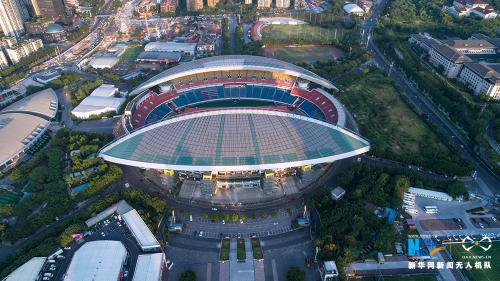 无人机鸟瞰重庆奥体中心