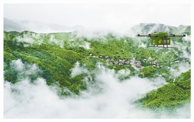 无人机安吉山村把货送 科技创新助力农村快递“最后一公里”