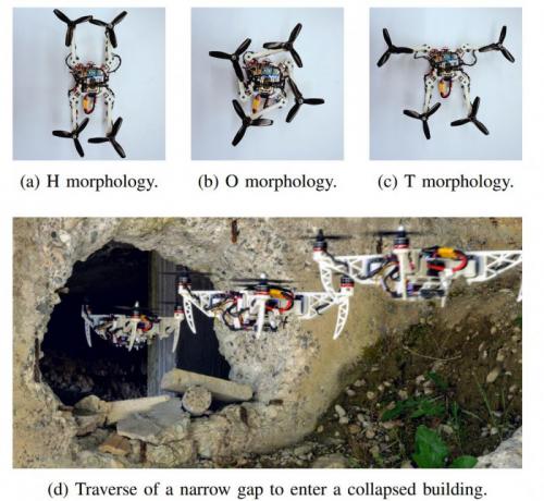 地震救援无人机解锁新技能：折叠机翼通过狭窄通道