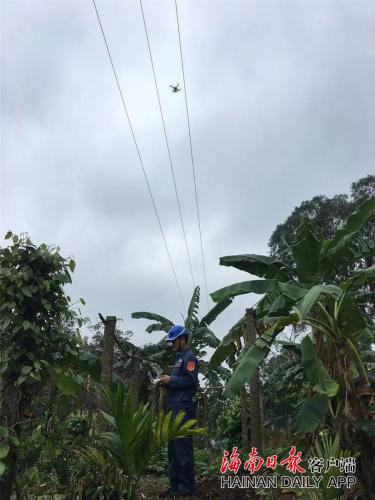 琼海供电局首次使用无人机巡检作业 实现配网运维新突破