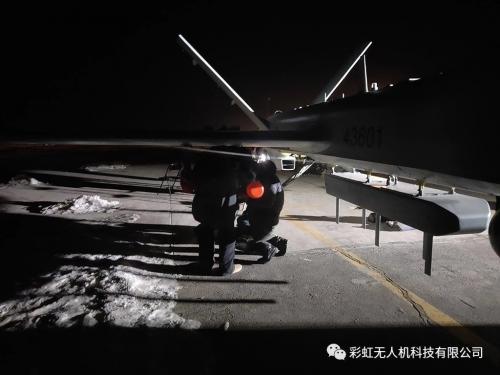 彩虹无人机西北零下20度严寒地区夜间飞行测试