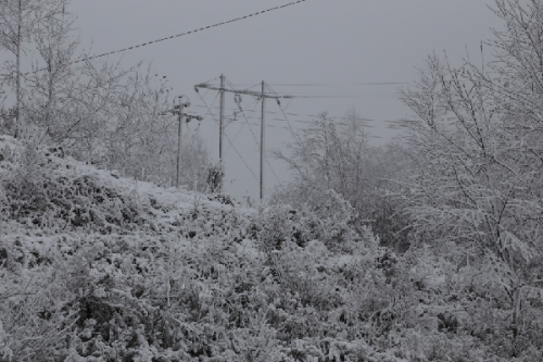水城供电局输电运维人员冒暴雪观冰巡线保供电保民生