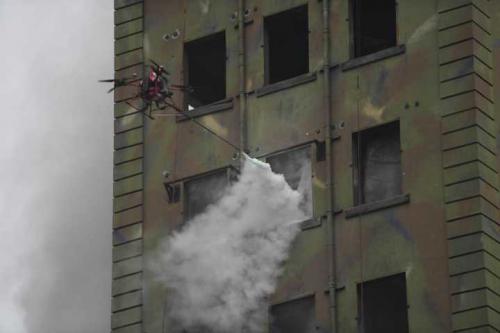 成都举行首次5G无人机灭火演练