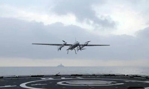 中国海军新舰载无人机亮相 采用独特垂直起降方式