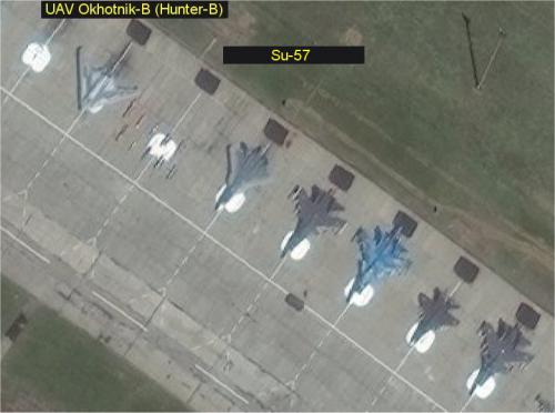 卫星拍摄到俄罗斯“猎人”无人机 体型硕大