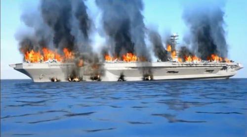 五辆大货车内藏巨型无人机，两个架次就打沉超级核航母