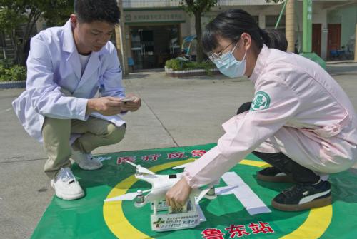 急救演练，无人机大显身手