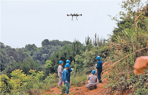 无人机架线省时省力