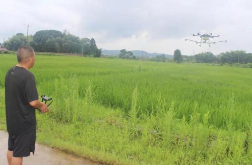 脱贫攻坚｜鸿塘镇田间施肥洒药用起了无人机