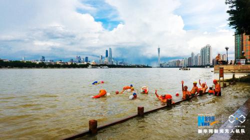 夏日炎炎好戏水 无人机带你去珠江上消暑