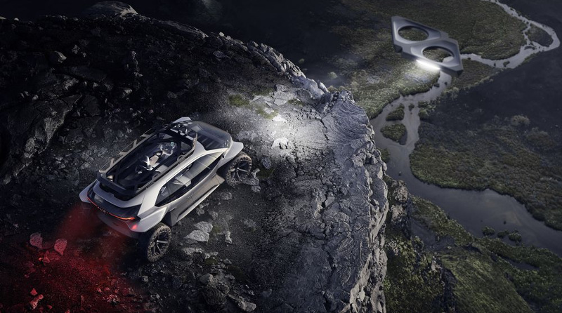 Audi 奢侈概念设计　以无人机作车头照明灯？