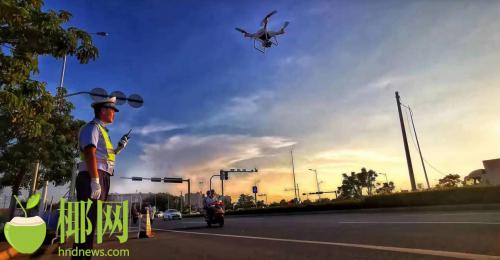 无人机巡逻 海南交警国庆假期保障交通安全很给力