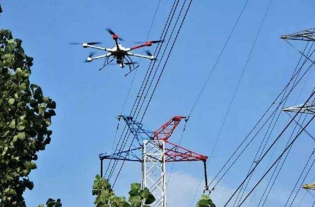 湖南省首次运用无人机巡检变电站