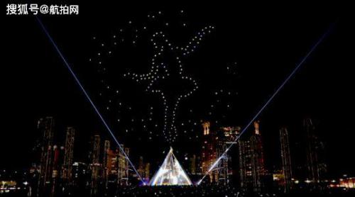 Intel500无人机编队 东京车展上演灯光秀 