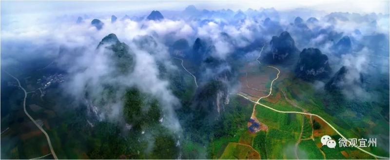 无人机航拍的！！宜州这些乡村路，一路美景延绵不绝! 
