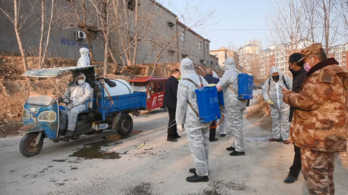河南省滑县锦和街道：高空消杀战疫情