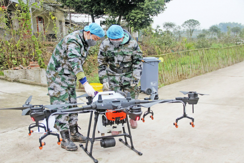 钱塘镇无人机消毒 构建立体防疫网